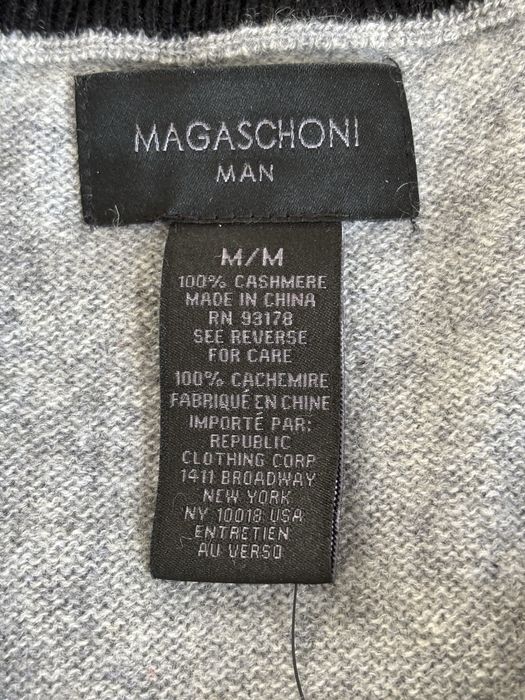 Sweter kaszmirowy męski kolor szary Magaschoni z półgolfem rozmiar M