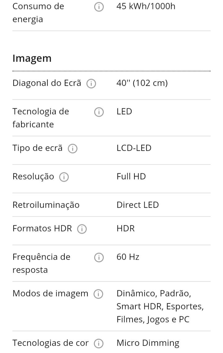 Televisão Android Cliente 40"