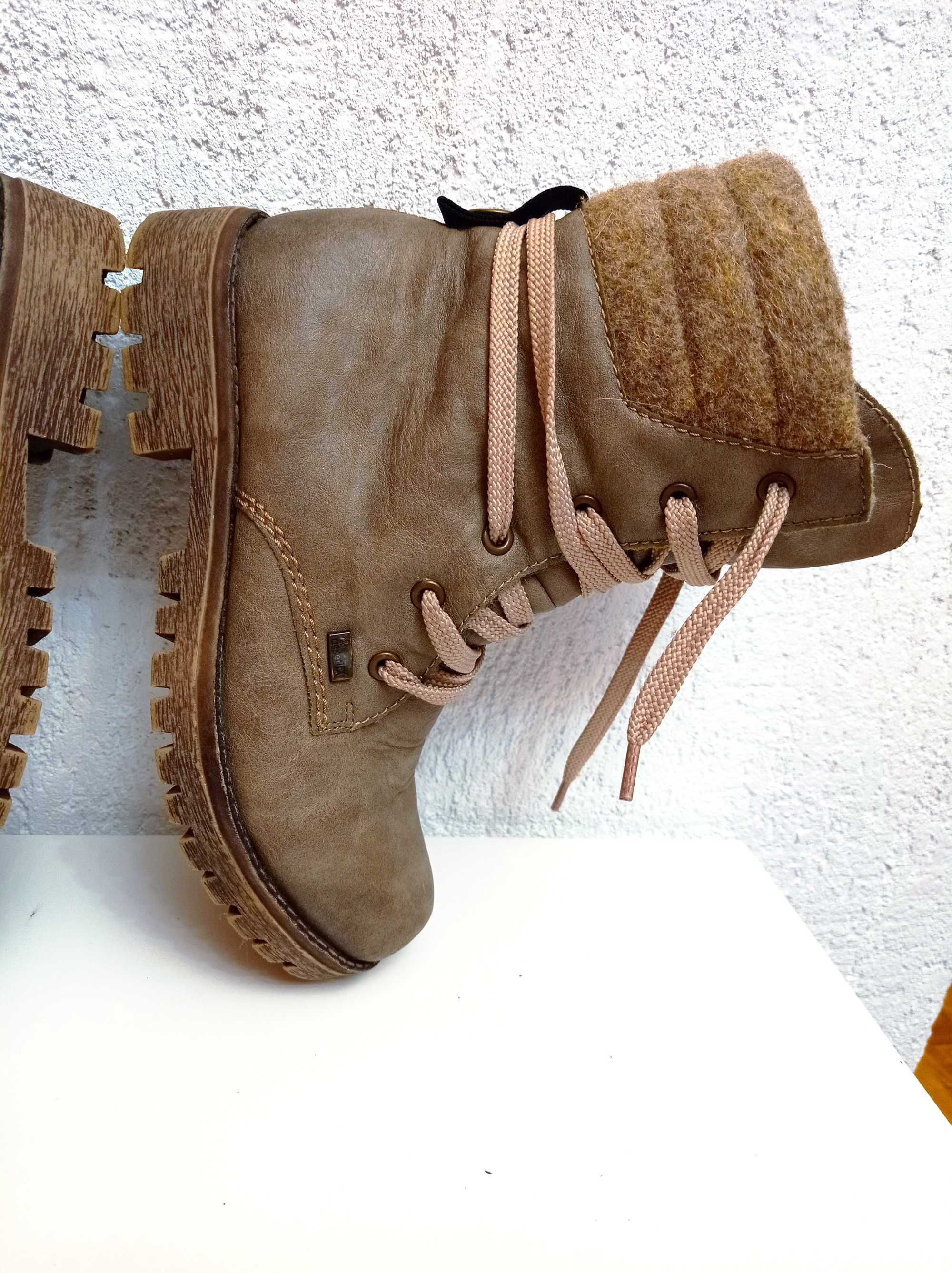 RIEKER buty zimowe 36 damskie Trapery Kozaki Botki Śniegowce Trekking