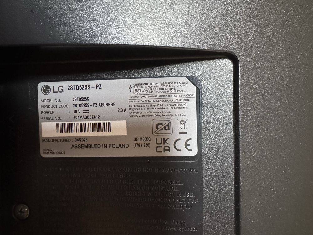 TV LG 28” LED Smart TV – Modelo 28TQ525S (com comando)