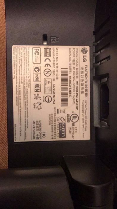 Monitor 19" LG Flatron W1934S-BN