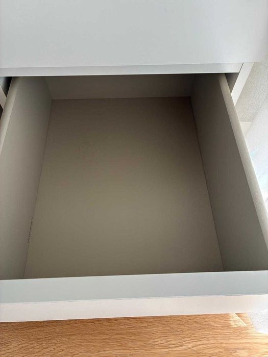MALM Mesa cabeceira  c/2 gavetas, branco, 40x55 cm, como nova