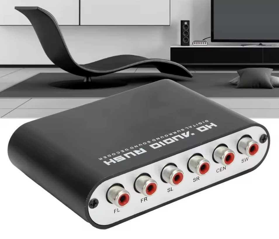 Декодер звука 5.1 ЦАП оптический S-PDIF аудио конвертер Toslink ARC
