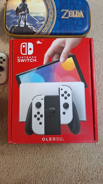 Nintendo Switch Oled Branco com caixa e acessórios originais
