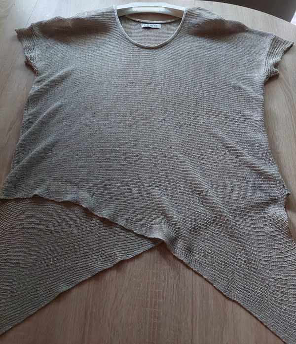 Asymetryczna bluzka naturalny 100% len jak Zuza Bart 120cm pachy 50 52