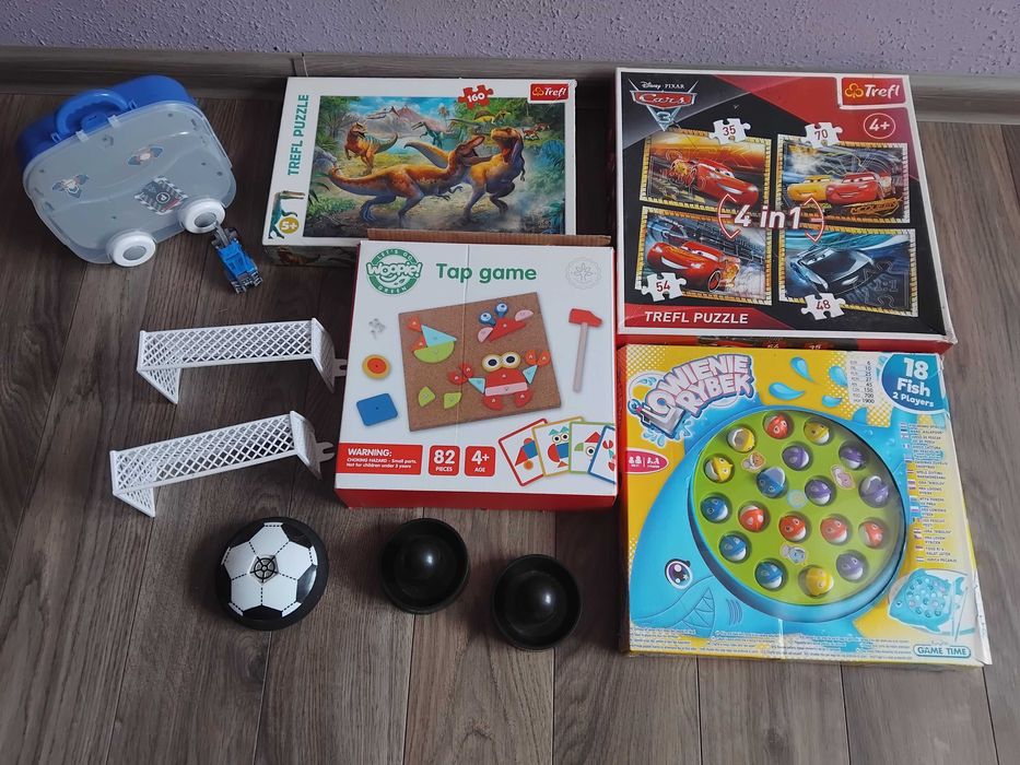 Gry/puzzle/zabawki dla chlopca 4/5lat Przybijanka korkowa Rybki itd