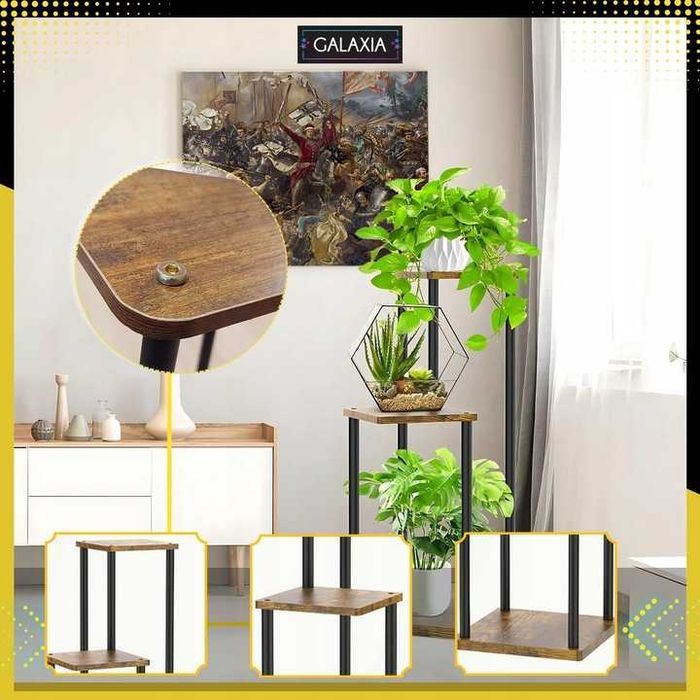 KWIETNIK STOJĄCY Stojak na Kwiaty Kwiatki Rośliny Drewniany Loft