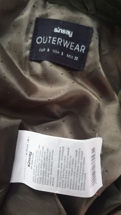 Kurtka krótka trencz damski kurteczka jesienna wdzianko roz S khaki