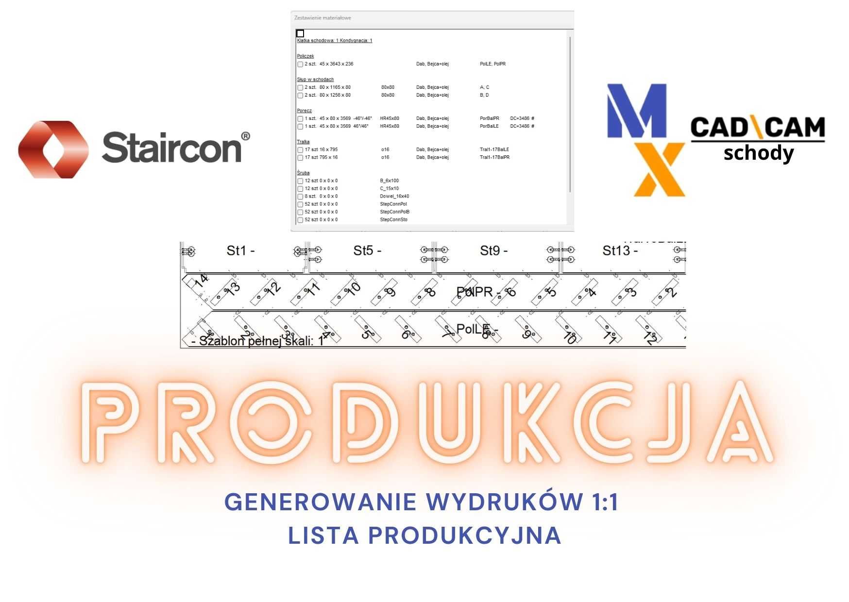 Oprogramowanie CAD/CAM do produkcji schodów STAIRCON