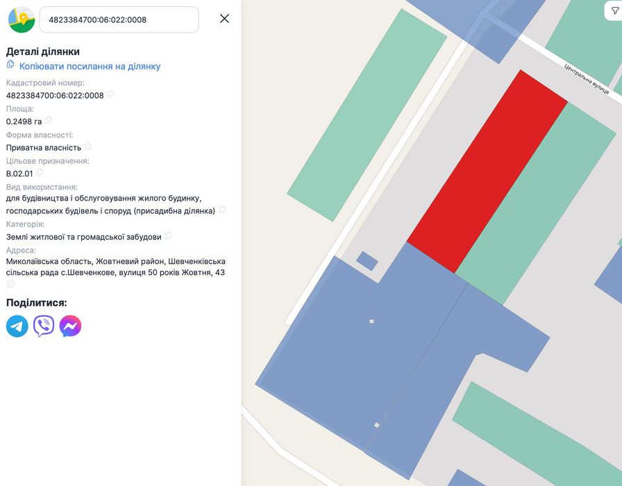 Продам земельну ділянку 0,25 га під забудову
