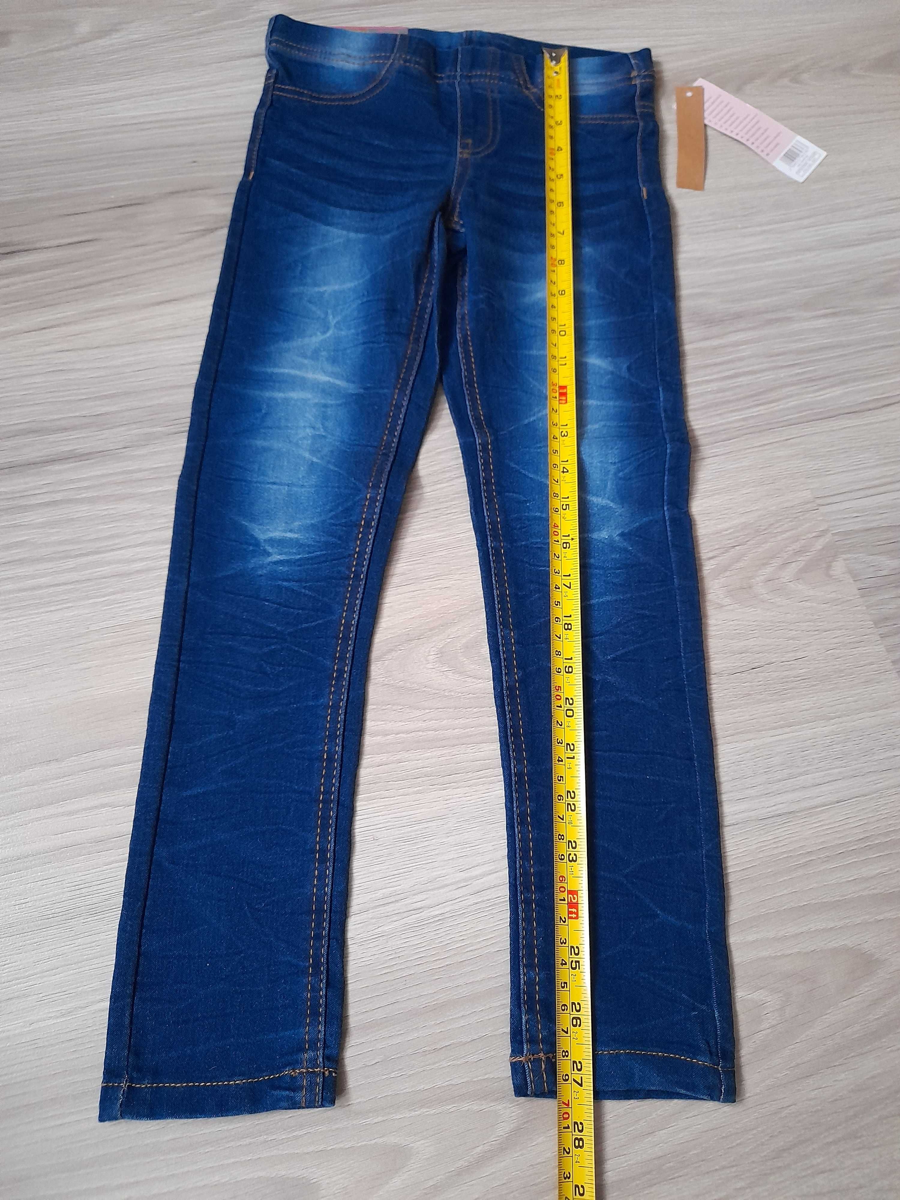 Nowe jegginsy jeansowe r.128