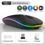 Бездротова миша Jertech AC001-2 1600 DPI RGB, акум 2,4 Гц + BT