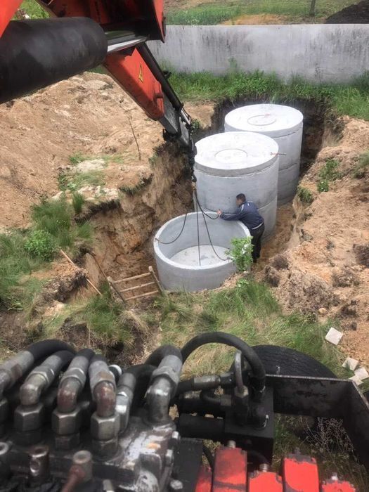 Септик, каналізація, вигрібна яма - під ключ, Бетонні кільця | Зазим'я