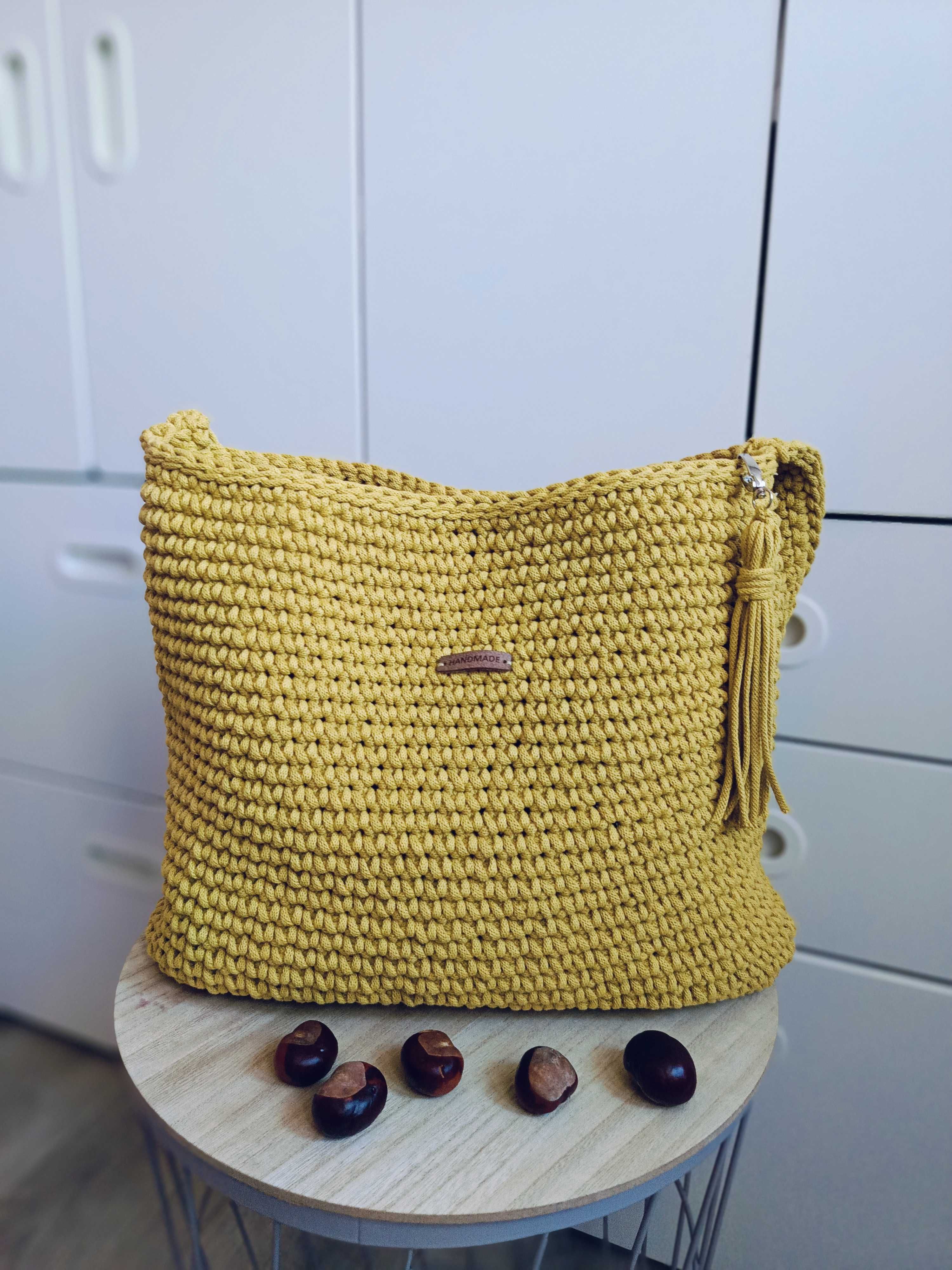 Handmade torebka ze sznurka , shopperka