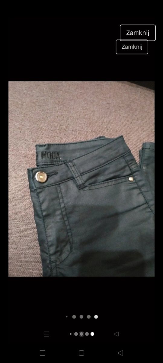 Czarne woskowane rurki Vero moda XS s 34/36 spodnie