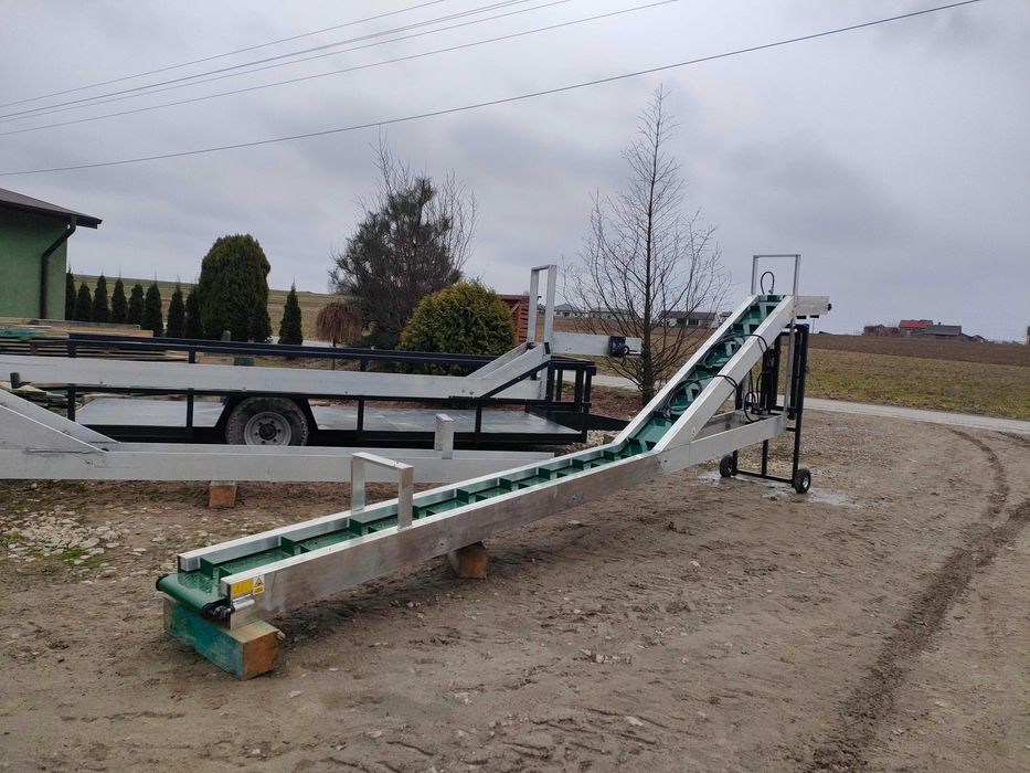 taśmociąg / podajnik / transporter / platforma / do zbioru warzyw