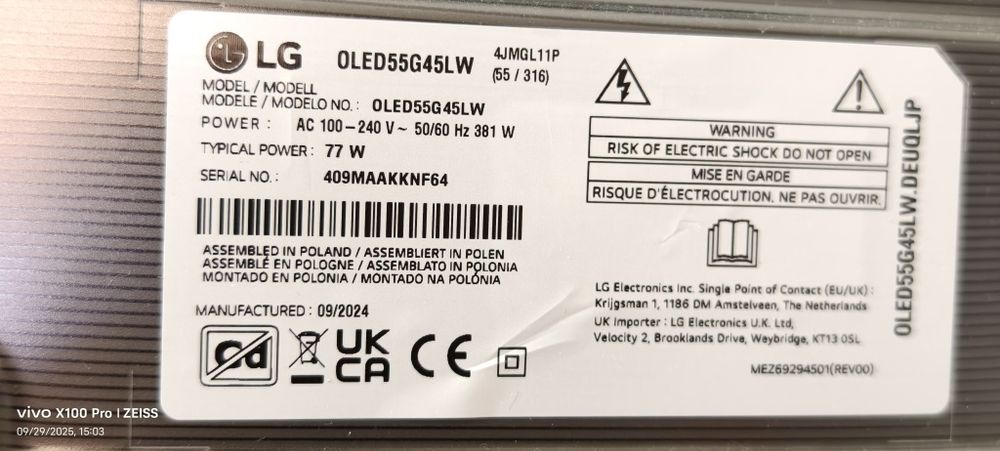 Telewizor LG 55G45LW 55" OLED 4K 120Hz WebOS