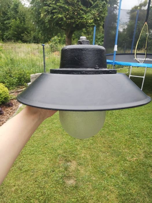 Lampa fabryczna emaliowana PRL loft