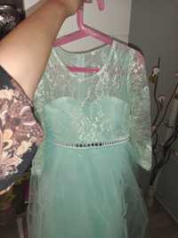 NOWA! Turkusowa balowa sukienka 150 cm