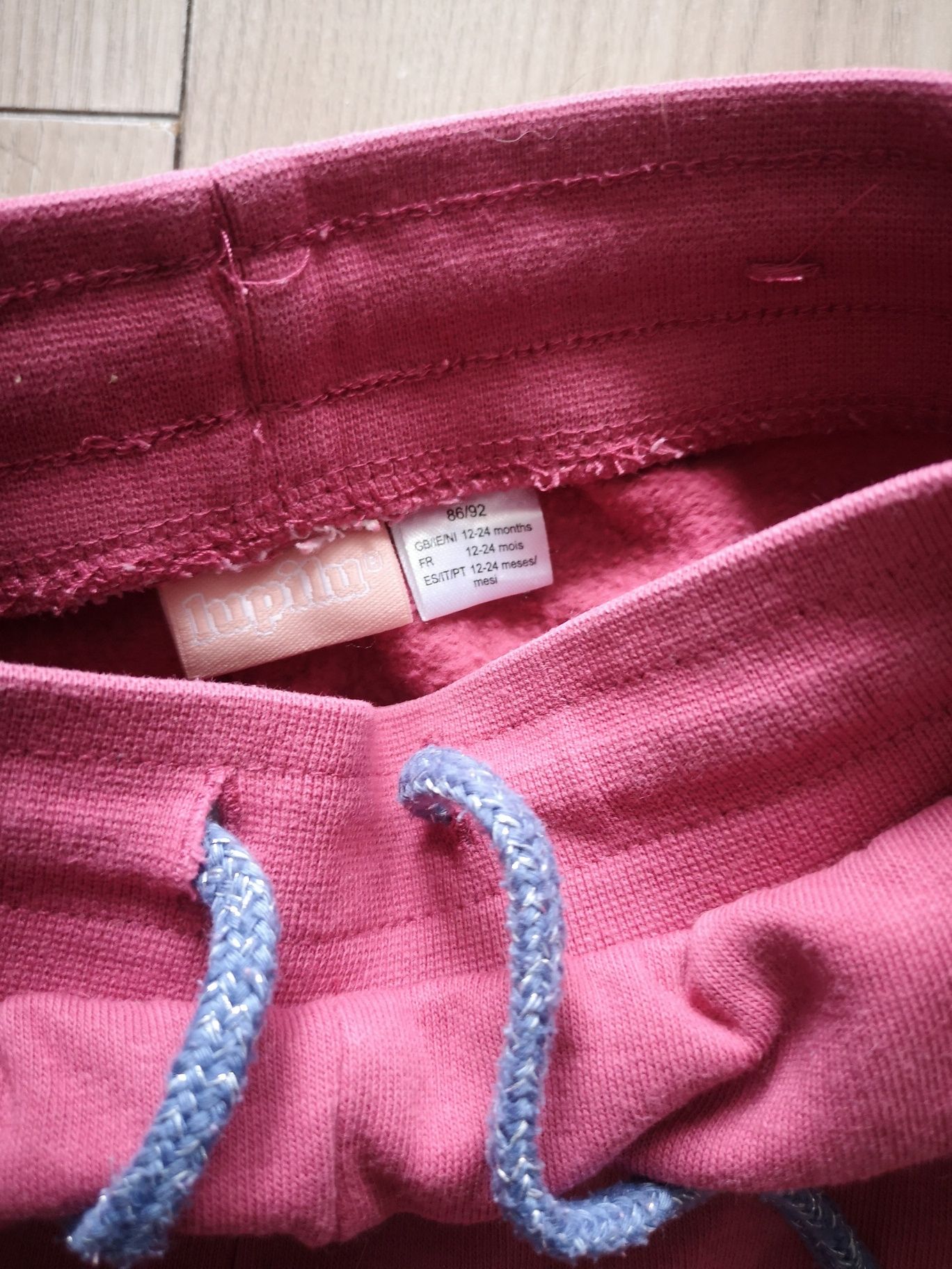 Ciepłe spodnie dresowe 86/92 lupilu rozowe