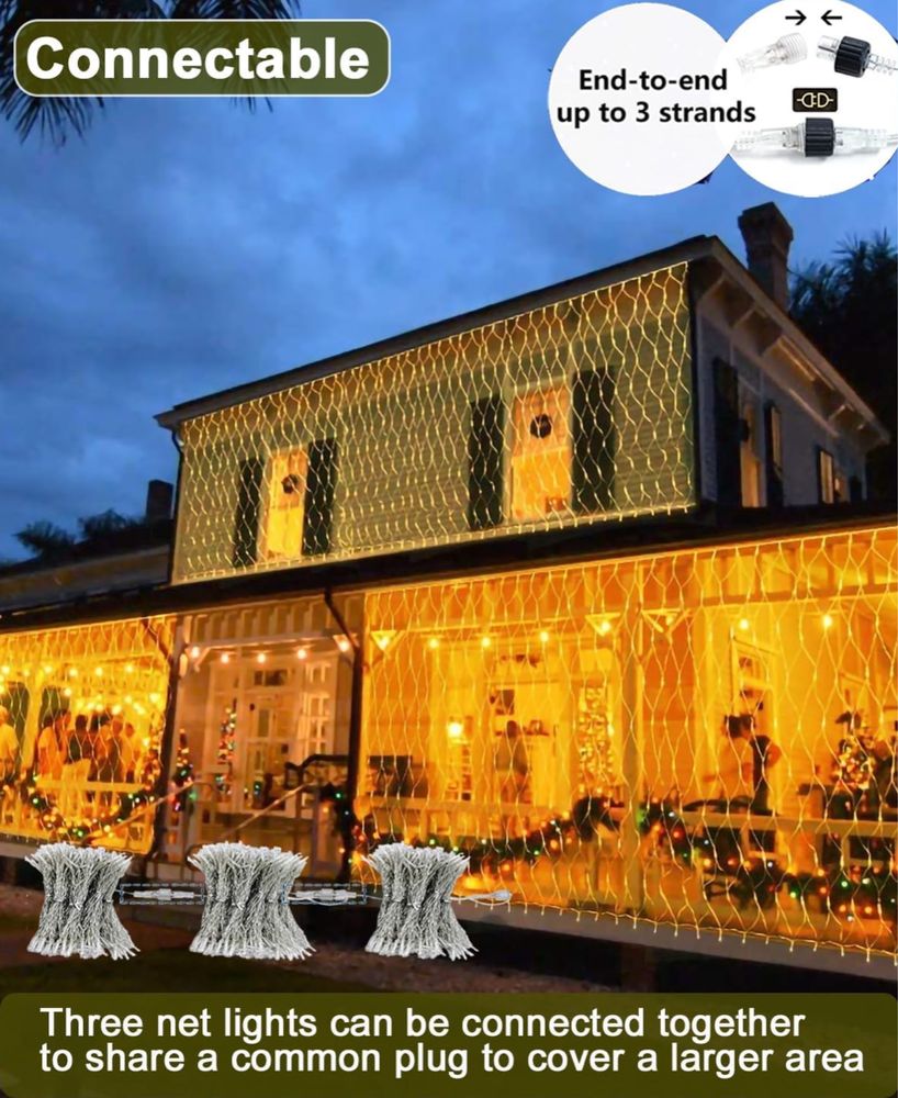 Joysing Zewnętrzna siatka świetlna, 3 x 2 m, 204 diody LED