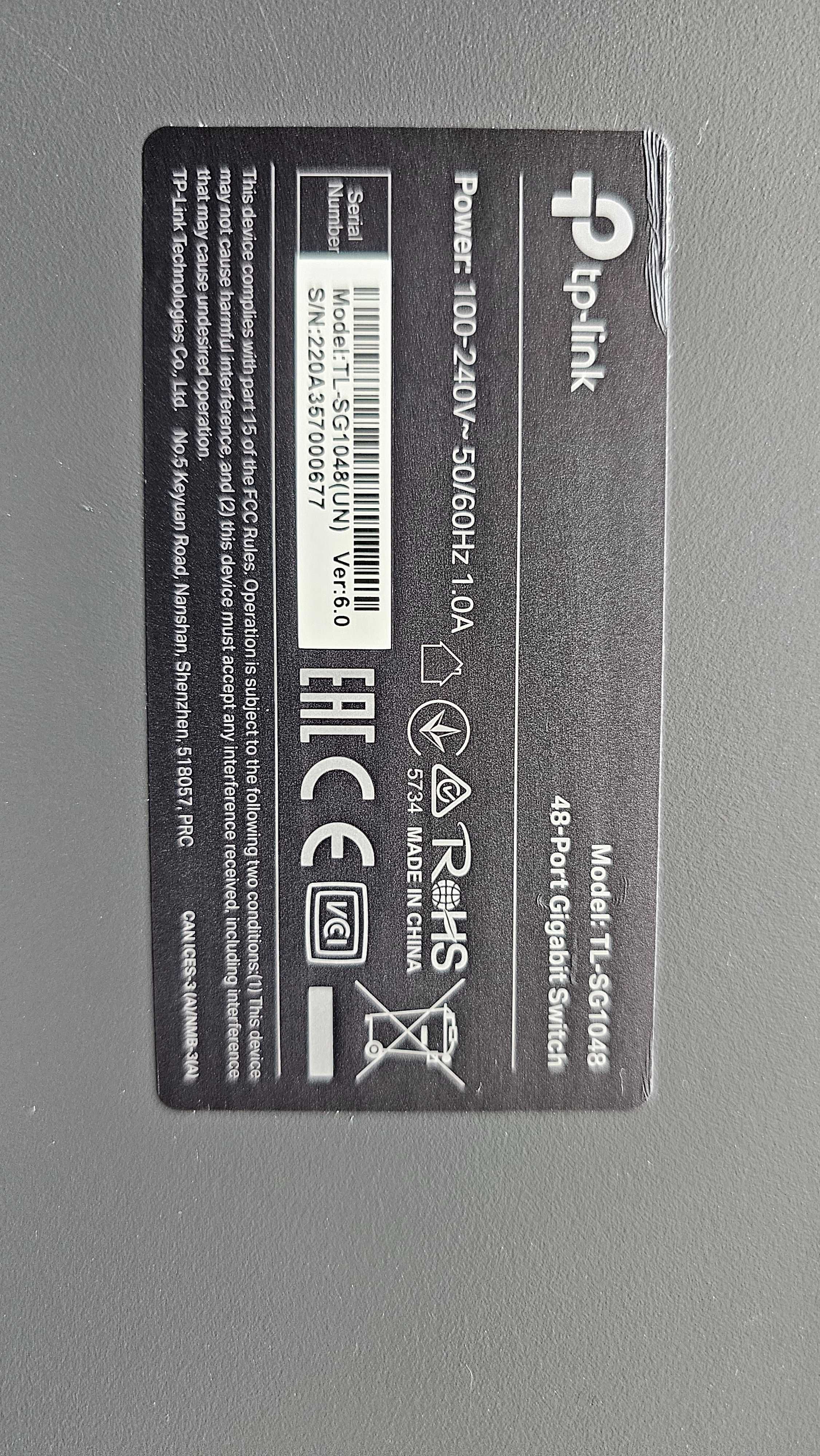 Switch 48 портів  TP-Link TL-SG1048  Gigabit Internet