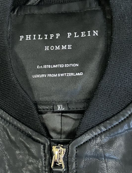 Philipp Plein класическая, кожаная куртка размеры M,L,XL,XXL