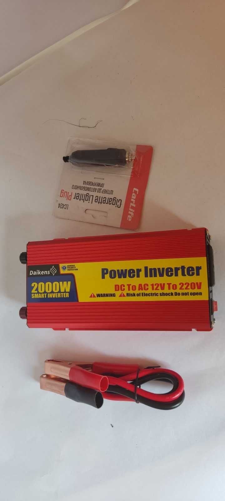 Преобразователь (инвертор) 12V-220V 2000W Red 1000W