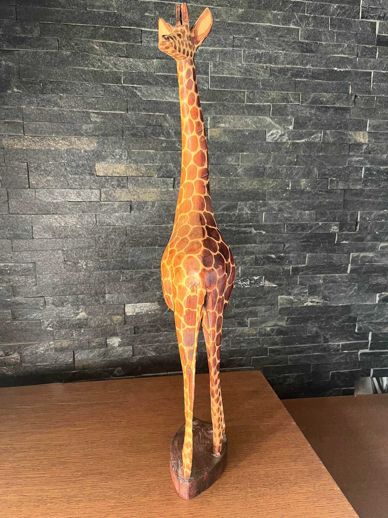 Żyrafa duża drewniana figurka