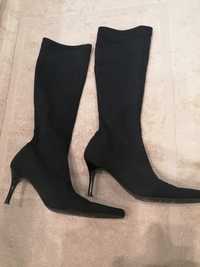 Botas pretas em lycra, t36