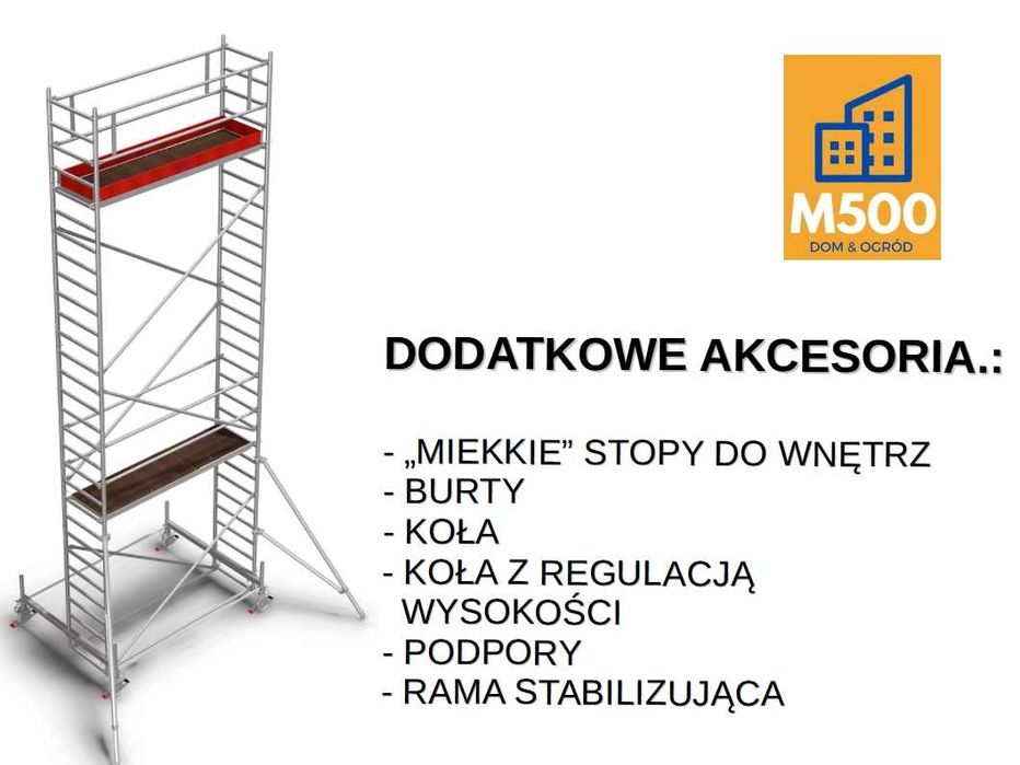 Wynajmę RUSZTOWANIE 8m aluminiowe lekkie mobilne wypożyczę wynajem