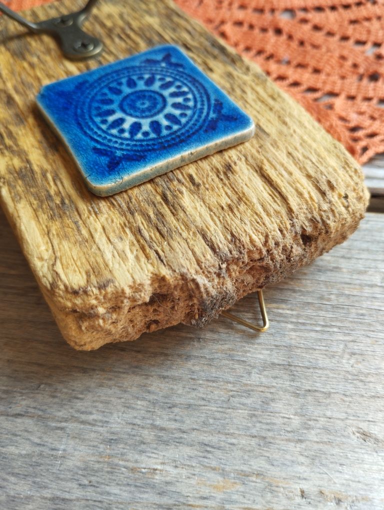 Wieszak na klucze z ceramiką, rękodzieło