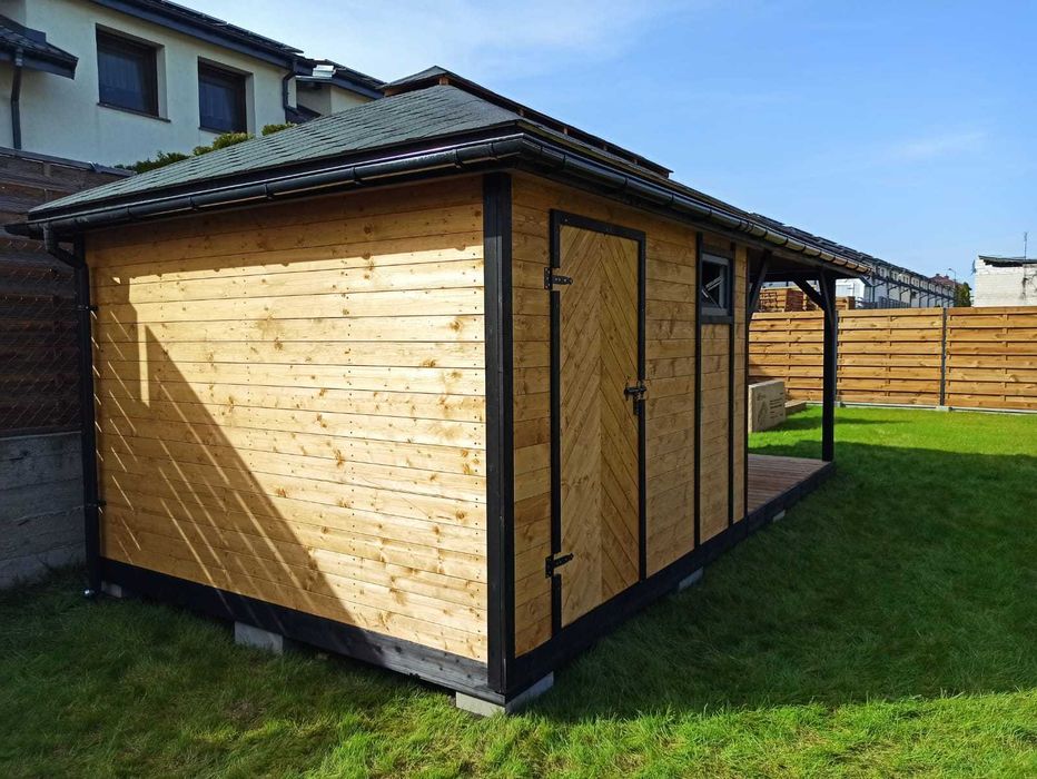 Domek ogrodowy letniskowy drewniany "DUBAJ" 6x3 Black Edition!