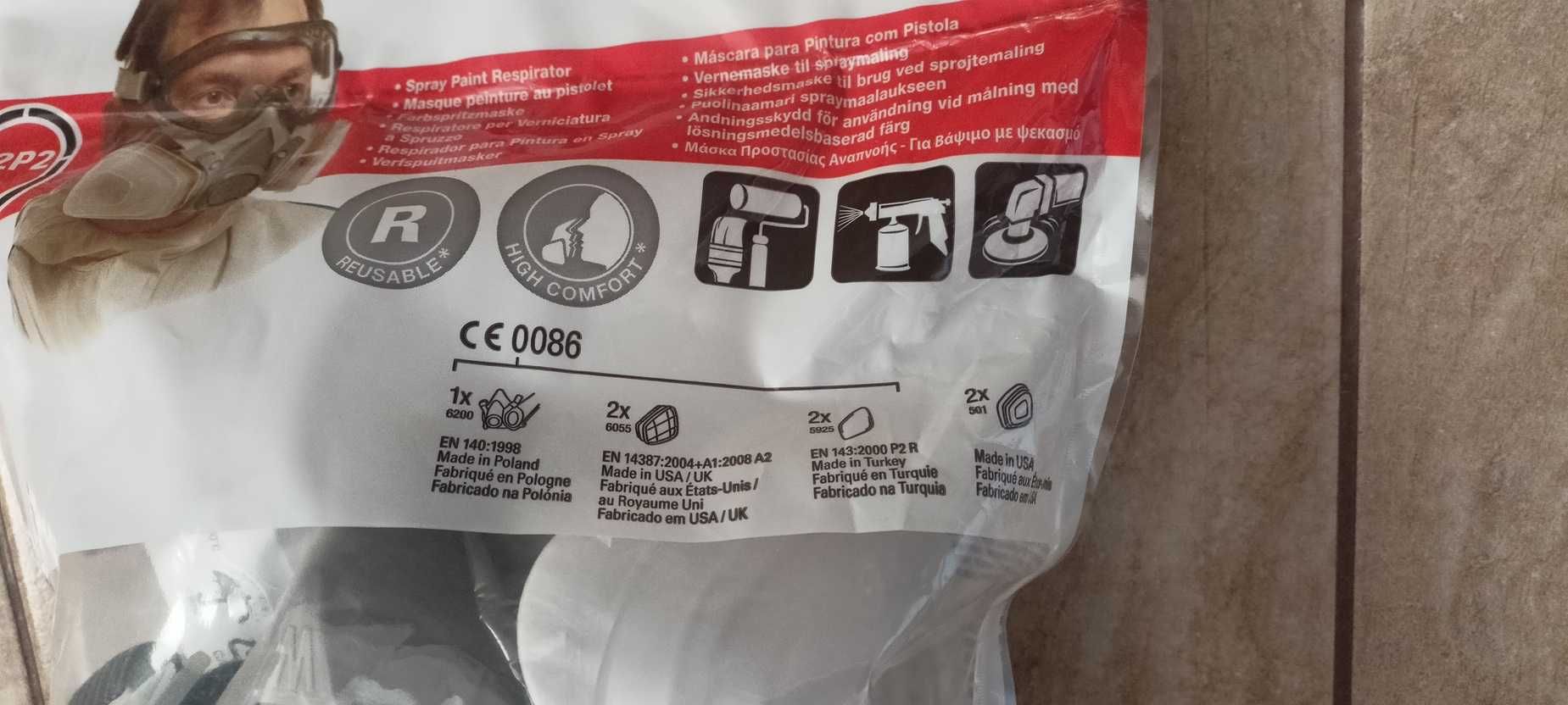 Półmaska, maska 3M6200, zestaw filtrów