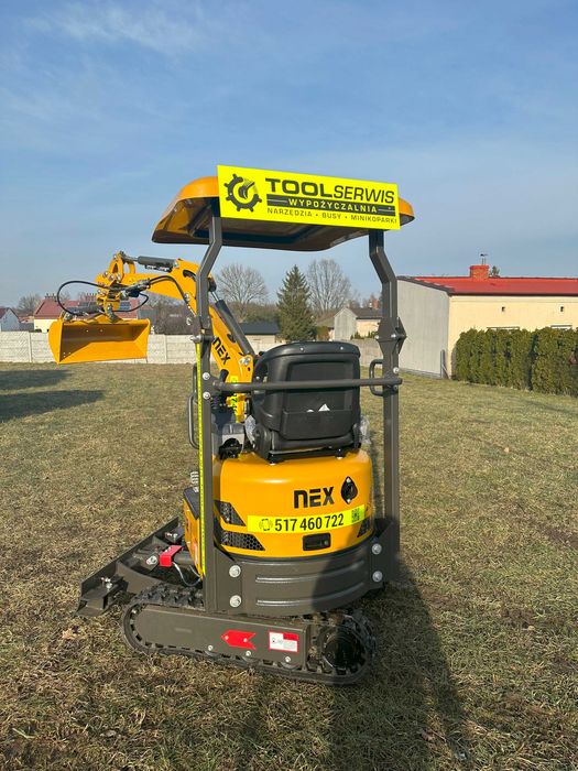 Wypożyczalnia Wynajem Minikoparka 1.3t  Wywrotka zagęszczarka 500kg