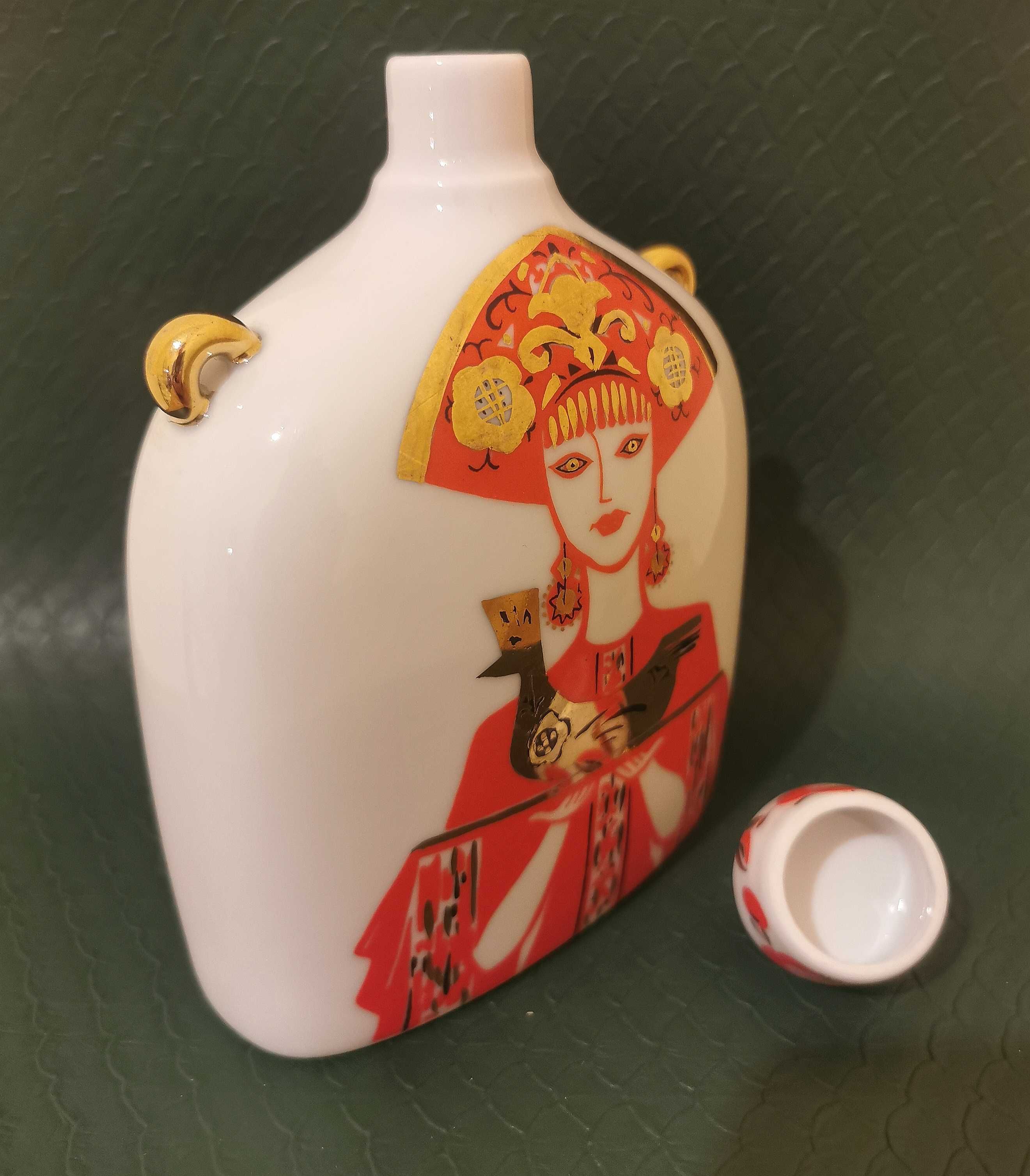 ŁOMONOSOW karafka porcelana rosyjska, złoto 22 karaty
