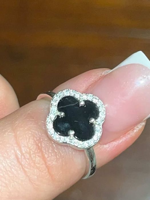 Кольцо клевер серебро 925 проба