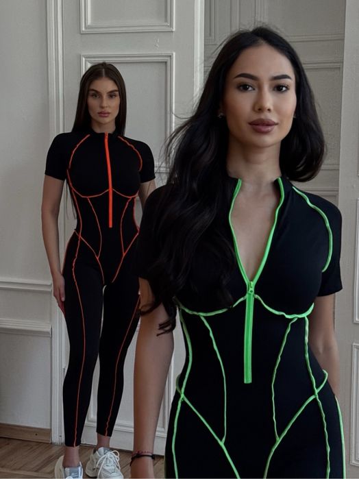 Фітнес комбінезон з Неоновими швами