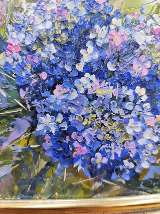 Подарунок, квіткова картина олією.