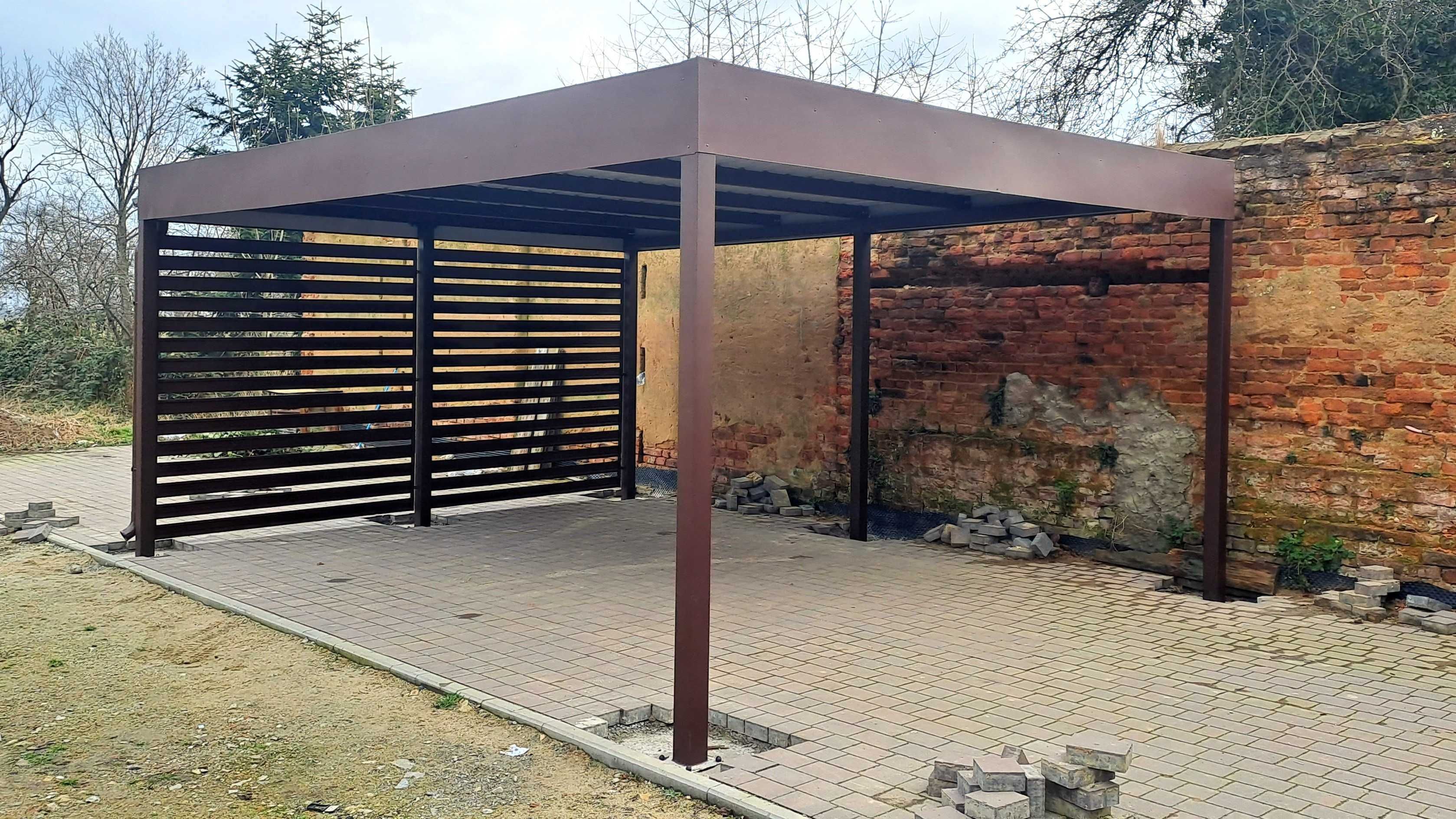 Wiata garażowa 6x6 m, carport - wiata samochodowa dwustanowiskowa