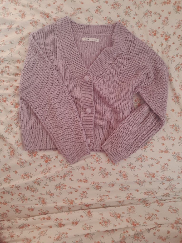 Fioletowy sweter na guziki xxs