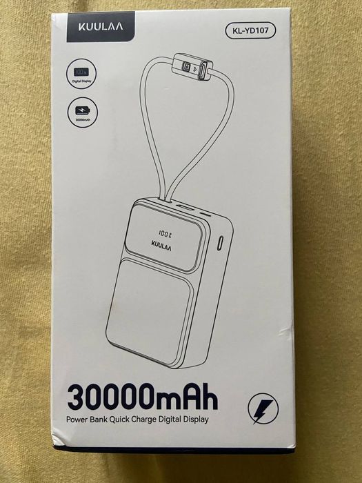 KUULAA Power Bank 20000mAh 22,5 Вт Швидка зарядка Android/iPhone/iPad