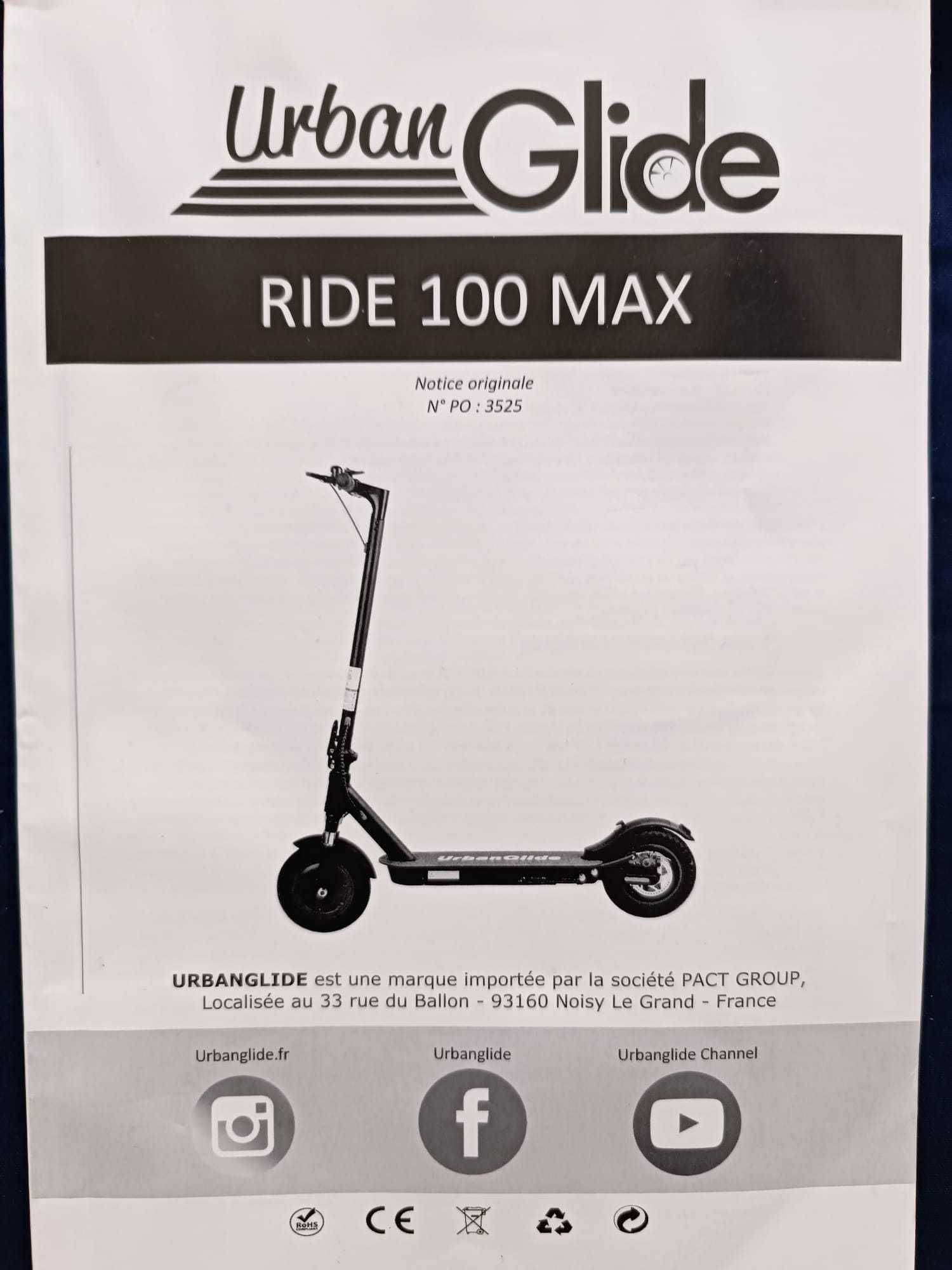 Trotinete Eléctrica Urbanglide Ride 100 Max – Óptimo Estado