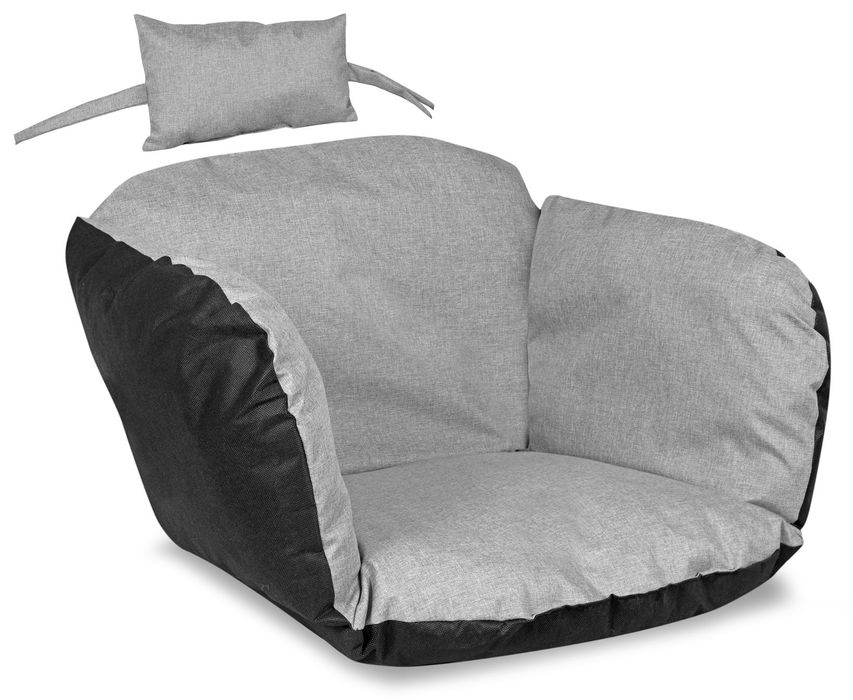 Poduszka ogrodowa 112x113 cm na krzesło wiszące bocianie gniazdo szara