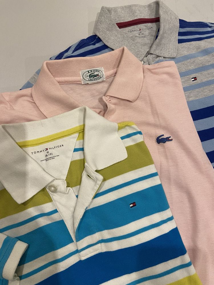 3 polo Lacoste Tommy Hilfiger 8 - 10 lat dla chłopca