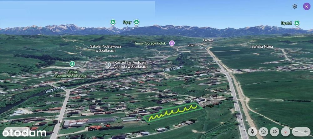 Sprzedam działkę inwestycyjną – Szaflary, okolice Zakopanego