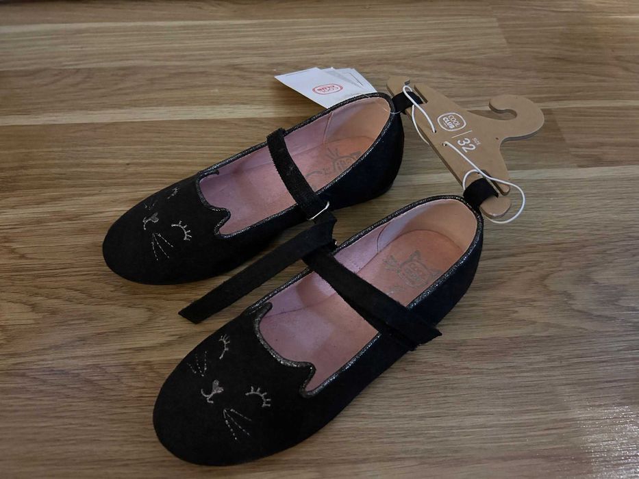 Baleriny czarne rozmiar 32 kotki