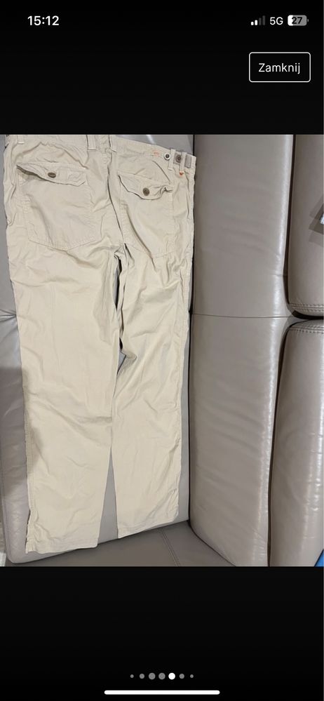 Super meskie spodnie bezowe oryginalne Boss Hugo Boss r102 comfort fit