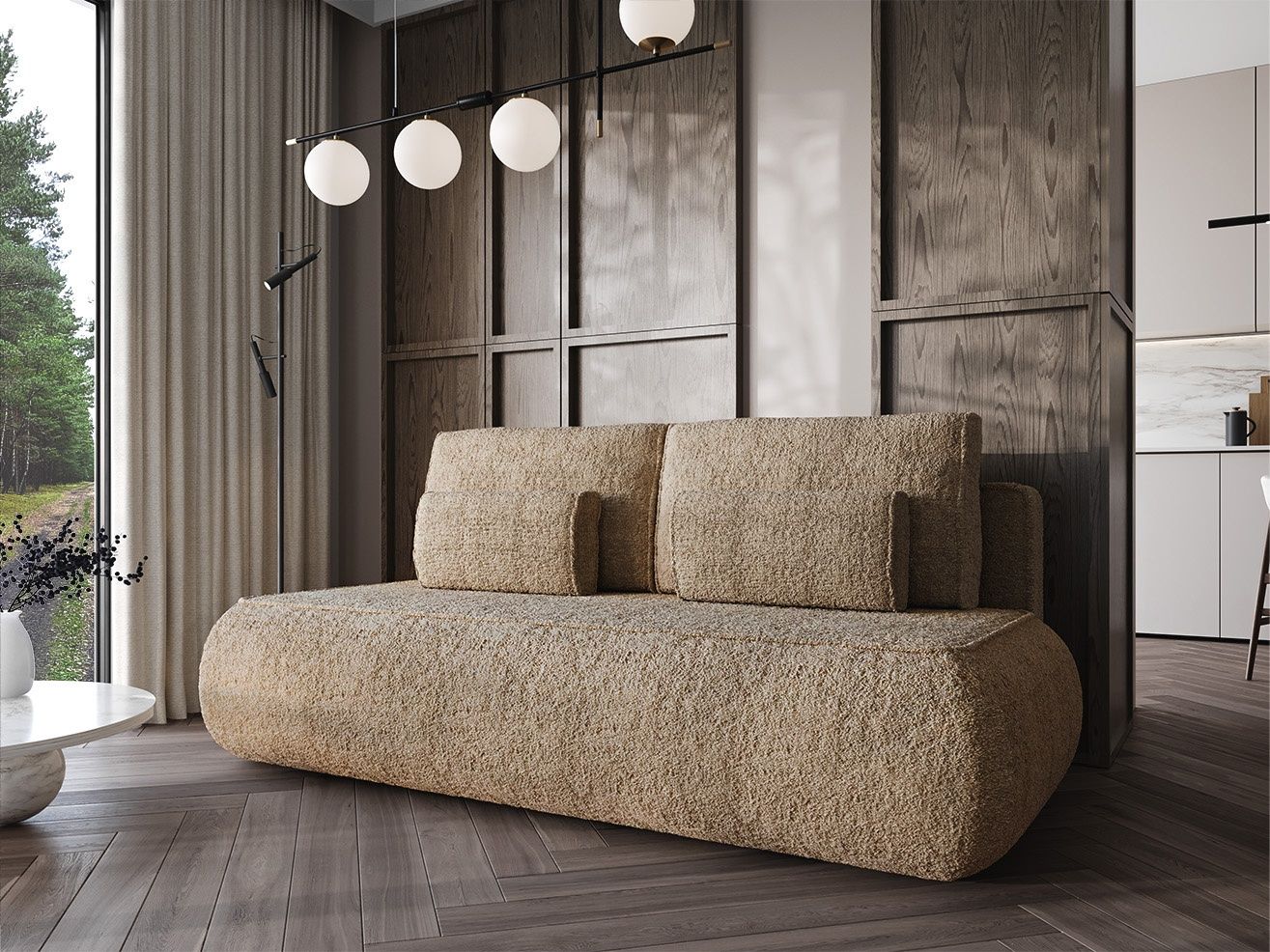 Sofa rozkładana prosto od producenta Baranek boucle
