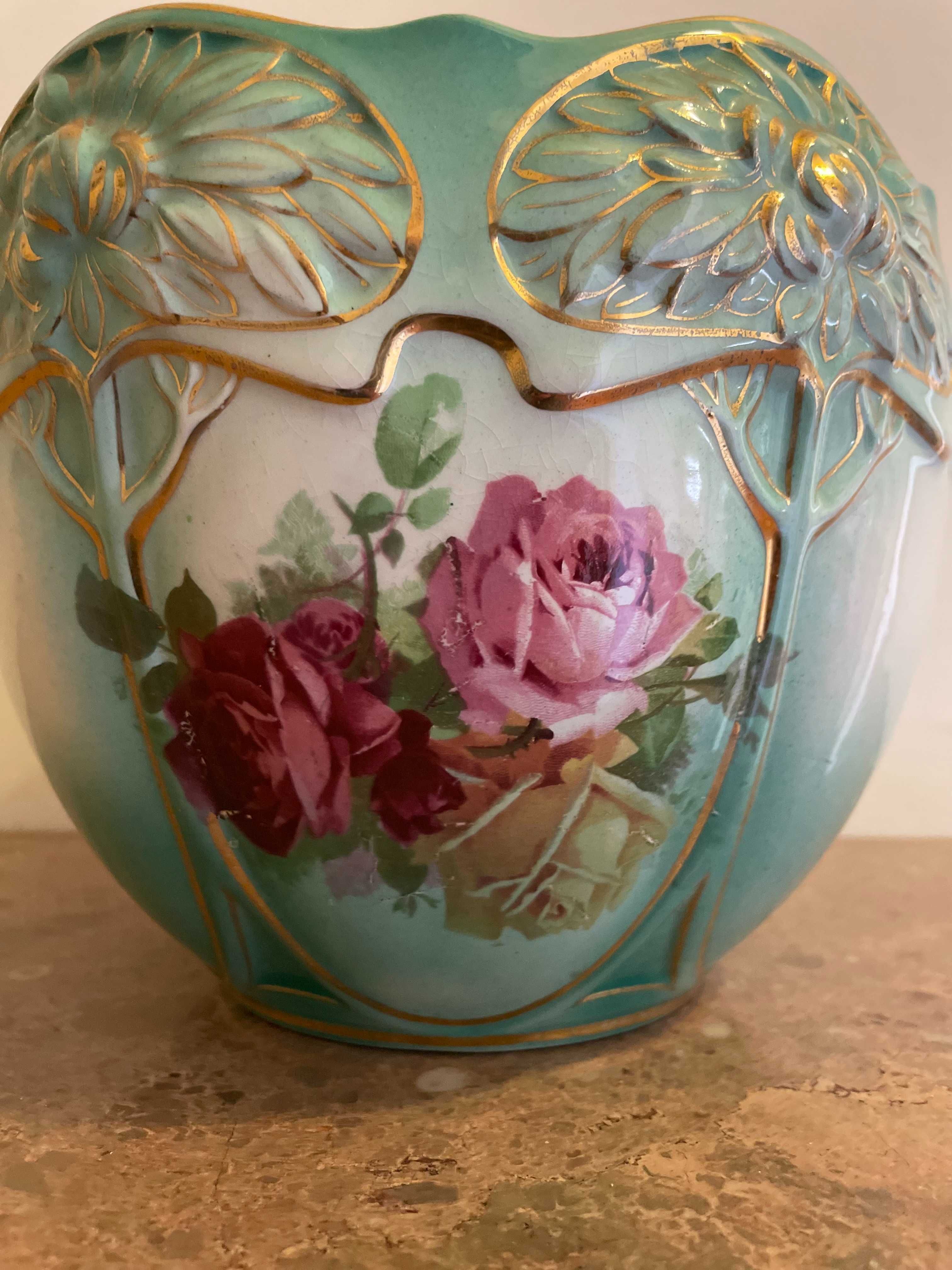 Vaso Cachepot em faiança antiga Portuguesa